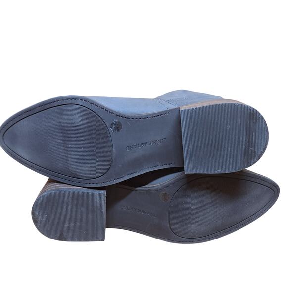 Lucky Brand Lollin stacked heel slouchy suedue ankle booties gray women's 9 - Picture 5 of 7